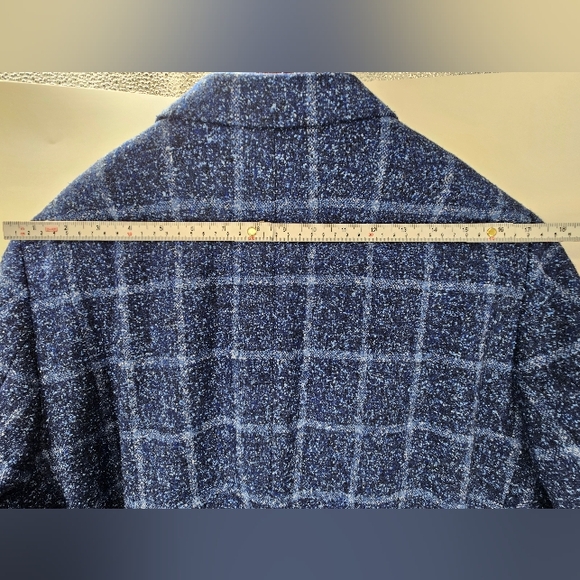 Elevee Suit Jacket Blazer Coat 44L BLUE WINDOWPANE Plaid Bespoke Custom - Picture 5 of 10